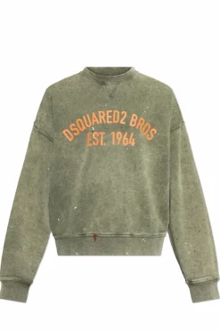 Dsquared2 ZIELONY Bluza z efektem `vintage`