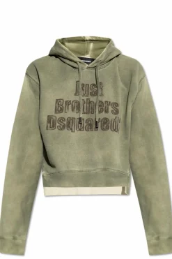 Dsquared2 ZIELONY Bluza z kapturem