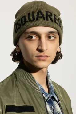Dsquared2 ZIELONY Czapka z logo