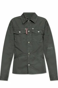 Dsquared2 ZIELONY Koszula z kieszeniami