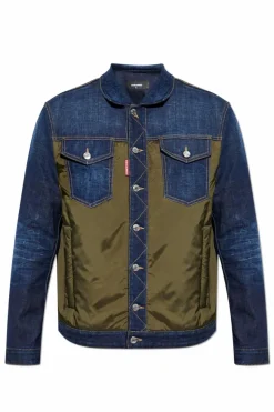 Dsquared2 ZIELONY Kurtka z łączonych materiałów