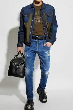 Dsquared2 ZIELONY Kurtka z łączonych materiałów