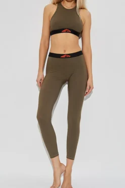 Dsquared2 ZIELONY Leginsy z logo
