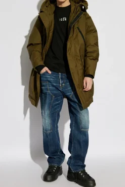 Dsquared2 ZIELONY Ocieplana kurtka z kapturem