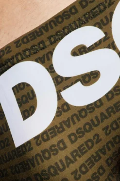 Dsquared2 ZIELONY Slipy kąpielowe z monogramem