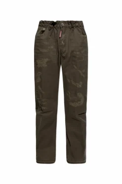 Dsquared2 ZIELONY Spodnie `Big Brother`