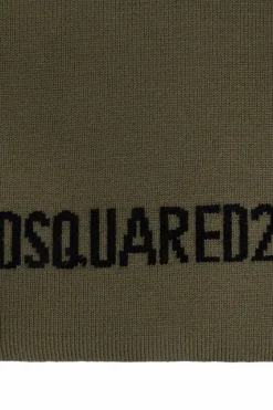 Dsquared2 ZIELONY Szal z logo