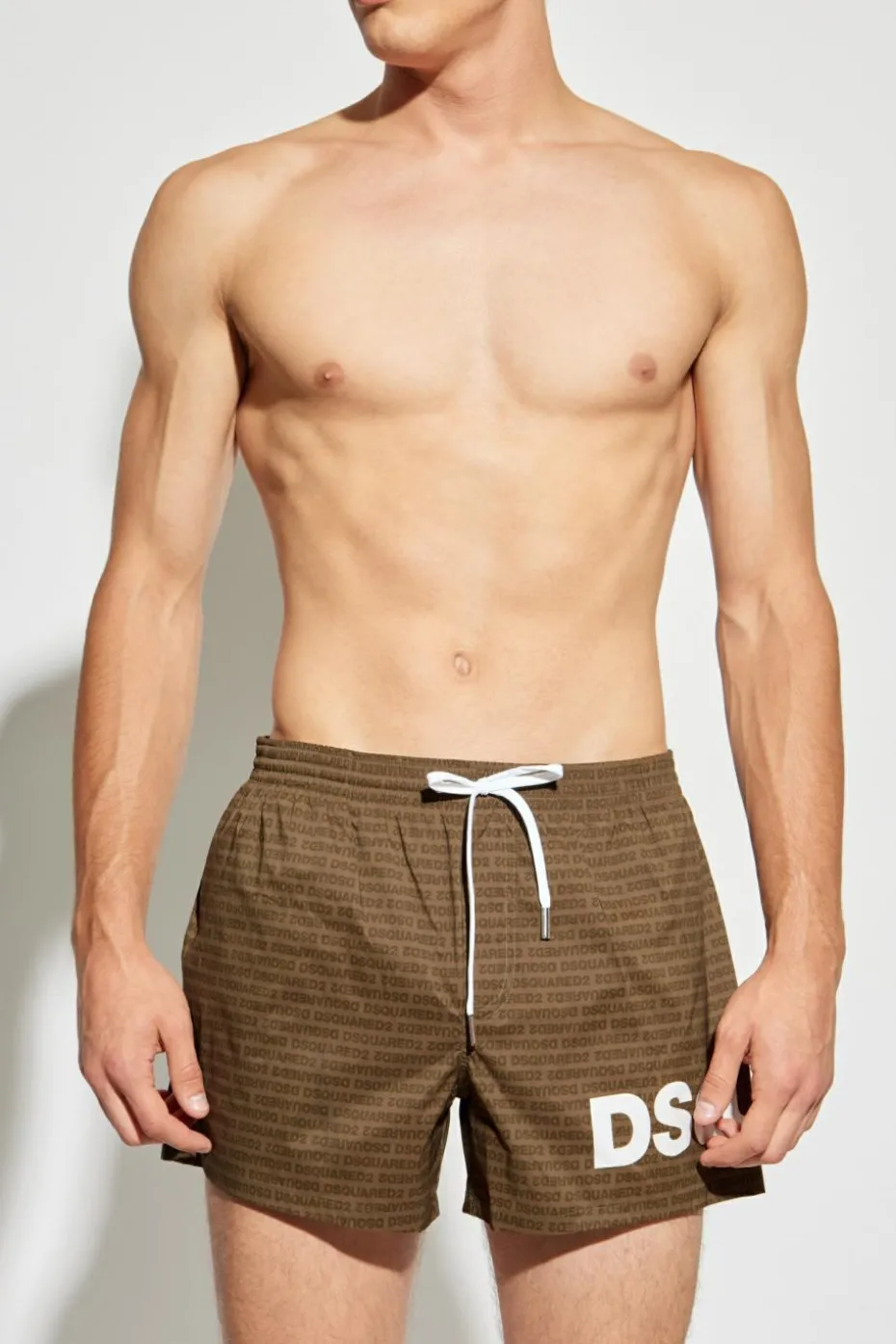 Dsquared2 ZIELONY Szorty kąpielowe z monogramem