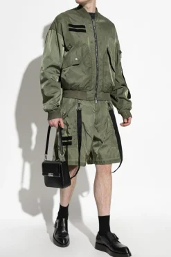 Dsquared2 ZIELONY Szorty z odpinanymi paskami