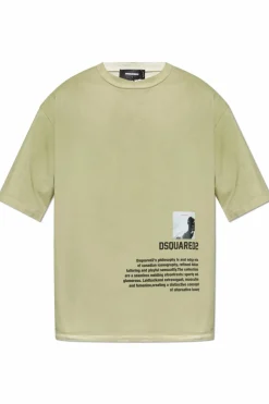 Dsquared2 ZIELONY T-shirt z nadrukiem
