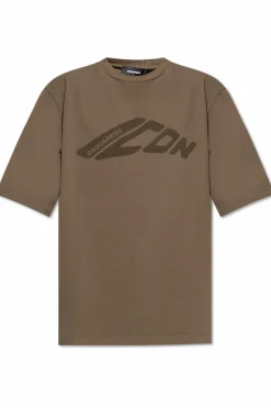 Dsquared2 ZIELONY T-shirt z logo