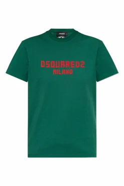 Dsquared2 ZIELONY T-shirt z logo