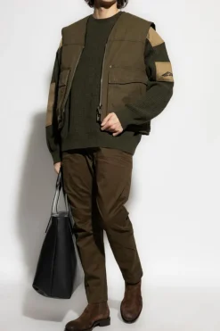 Dsquared2 ZIELONY Wełniany sweter