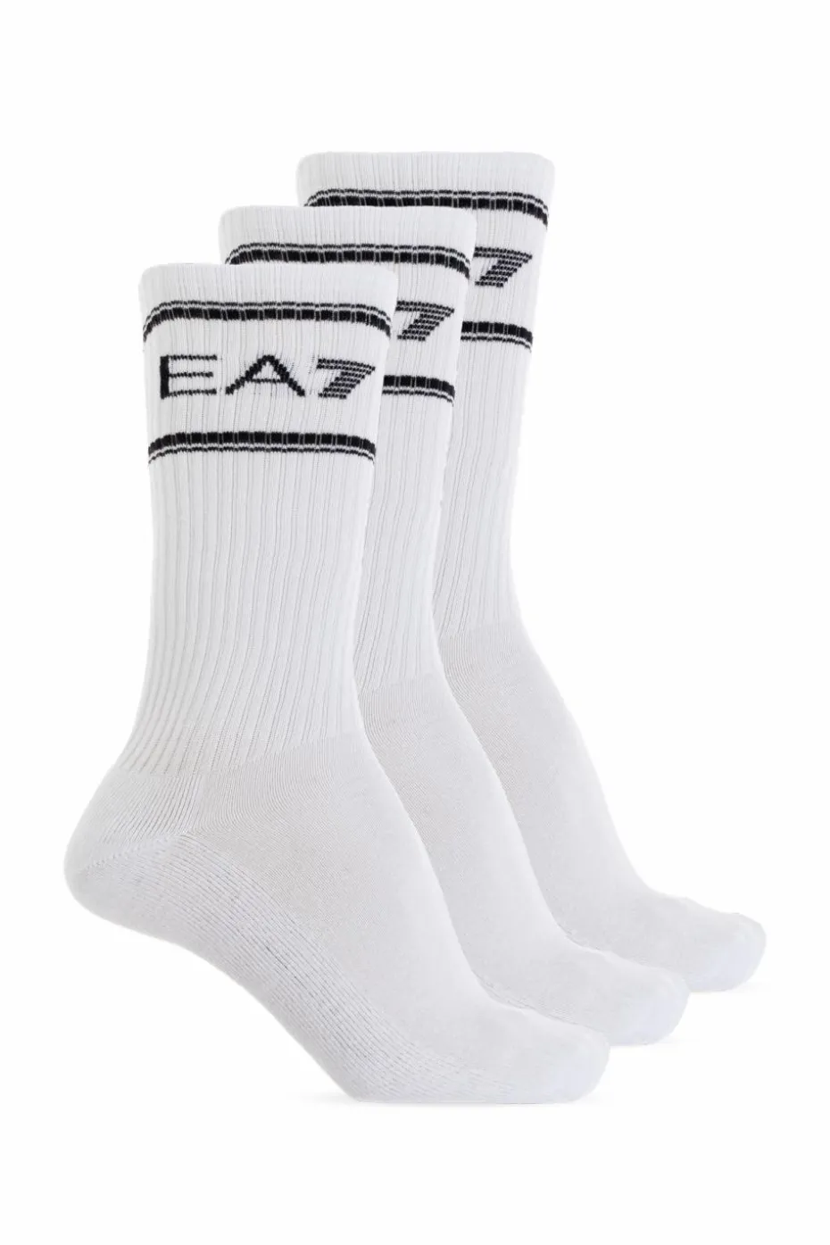 EA7 Emporio Armani BIAŁY Trójpak skarpet z logo