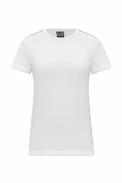 EA7 Emporio Armani BIAŁY T-shirt z kolekcji `Sustainability`