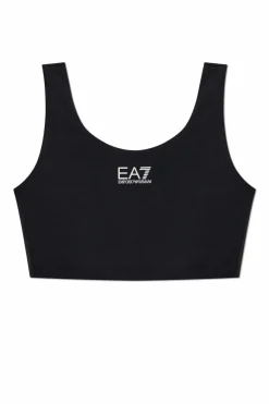 EA7 Emporio Armani CZARNY Krótki top treningowy