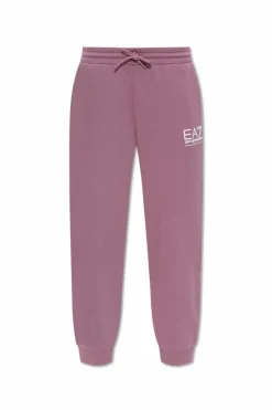 EA7 Emporio Armani FIOLETOWY Spodnie dresowe z kolekcji `Sustainability`