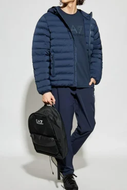 EA7 Emporio Armani GRANATOWY Spodnie ze zwężanymi nogawkami