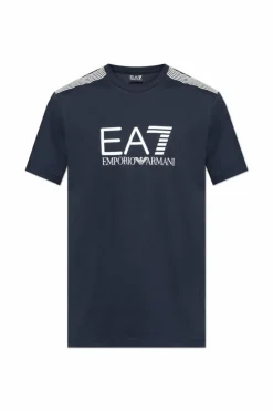 EA7 Emporio Armani GRANATOWY T-shirt z kolekcji `Sustainability`