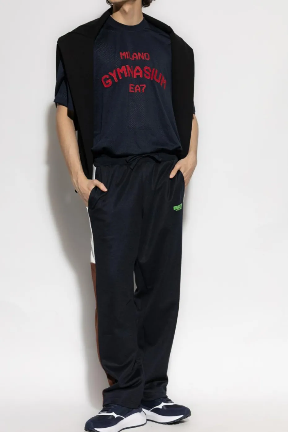 EA7 Emporio Armani GRANATOWY Spodnie dresowe