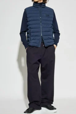 EA7 Emporio Armani GRANATOWY Pikowana kamizelka ze stójką