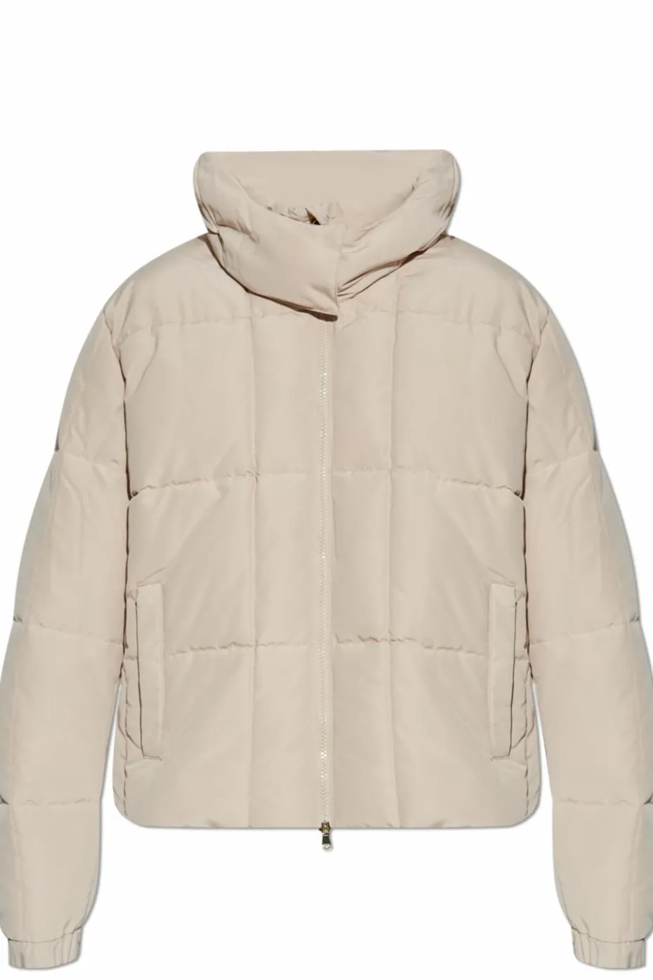 EA7 Emporio Armani kremowy Ocieplana pikowana kurtka