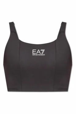 EA7 Emporio Armani SZARY Top treningowy na regulowanych ramiączkach
