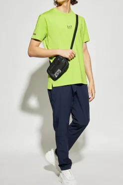 EA7 Emporio Armani ZIELONY T-shirt z logo