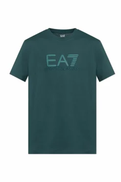 EA7 Emporio Armani ZIELONY T-shirt z kolekcji `Sustainability`