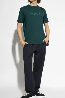 EA7 Emporio Armani ZIELONY T-shirt z kolekcji `Sustainability`