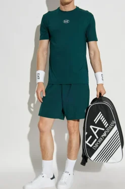 EA7 Emporio Armani ZIELONY Szorty z logo