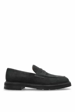 Eleventy GRANATOWY Zamszowe buty typu `loafers`