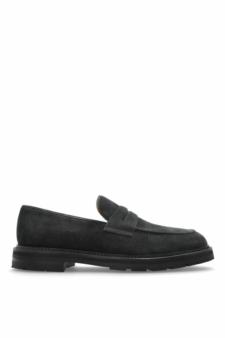 Eleventy GRANATOWY Zamszowe buty typu `loafers`