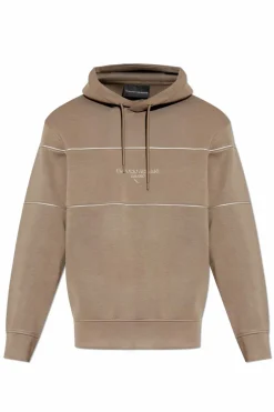 Emporio Armani beżowy Bluza z kapturem