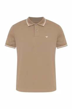 Emporio Armani beżowy Polo z wyszytym logo