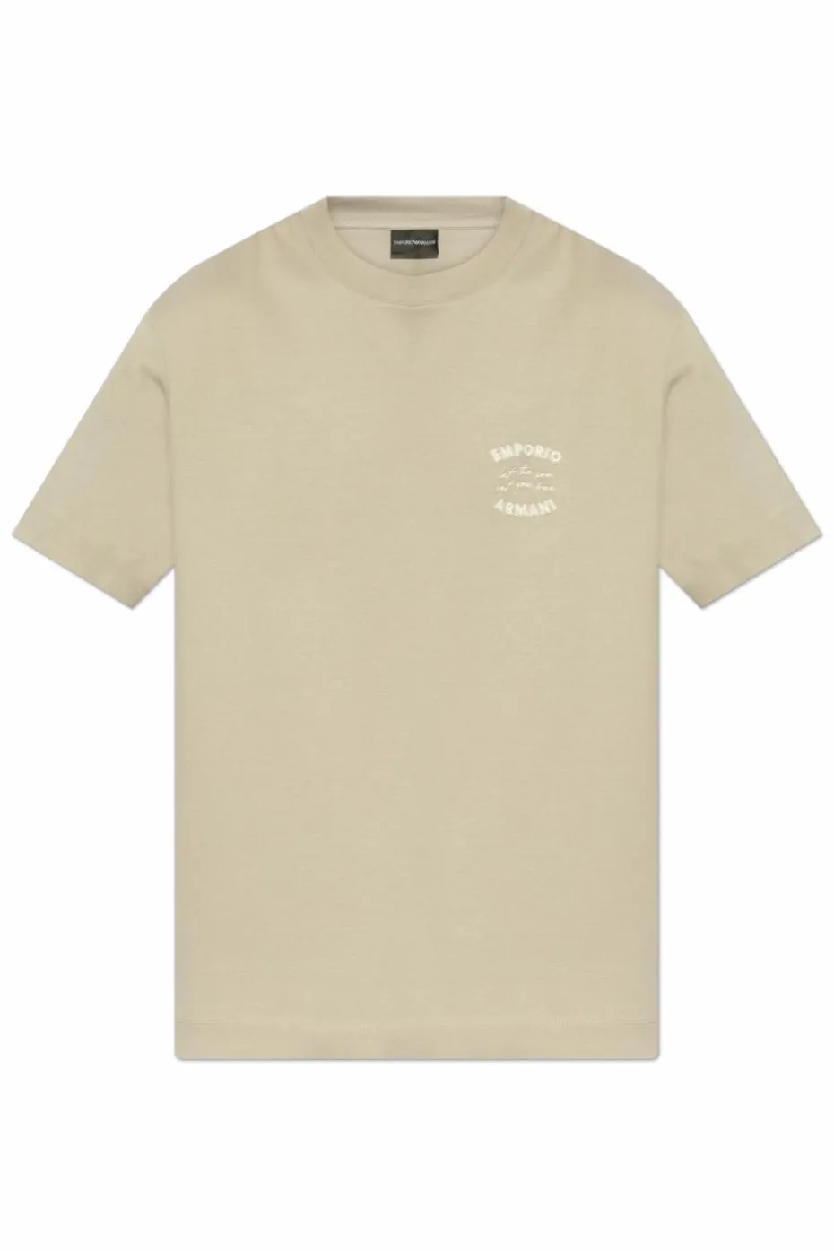 Emporio Armani beżowy T-shirt z logo
