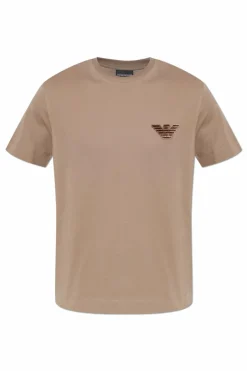 Emporio Armani beżowy T-shirt z kolekcji `Sustainability`