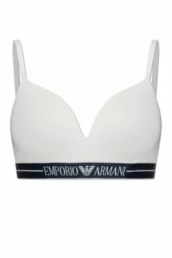 Emporio Armani BIAŁY Bawełniany biustonosz