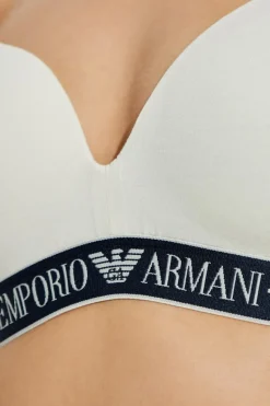 Emporio Armani BIAŁY Bawełniany biustonosz