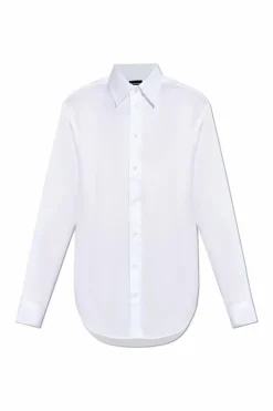 Emporio Armani BIAŁY Bawełniana koszula