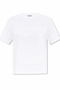 Emporio Armani BIAŁY Bawełniany t-shirt