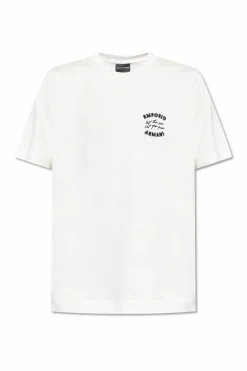 Emporio Armani BIAŁY T-shirt z kolekcji `Sustainability`