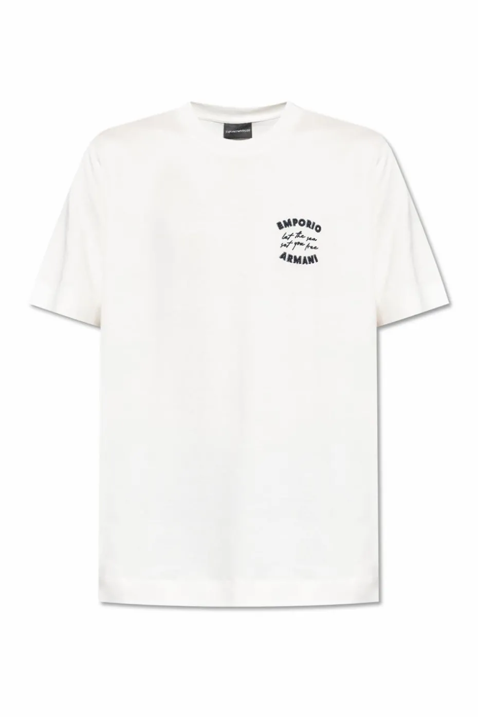 Emporio Armani BIAŁY T-shirt z kolekcji `Sustainability`