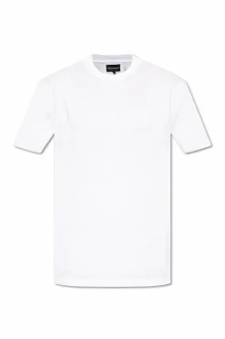 Emporio Armani BIAŁY T-shirt z logo