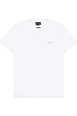 Emporio Armani BIAŁY T-shirt z nadrukowanym logo
