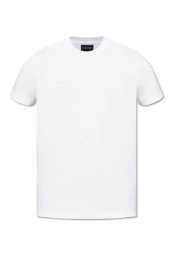 Emporio Armani BIAŁY T-shirt z logo