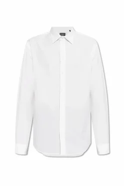 Emporio Armani BIAŁY Wełniana koszula