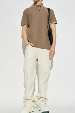 Emporio Armani BRĄZOWY Polo z logo