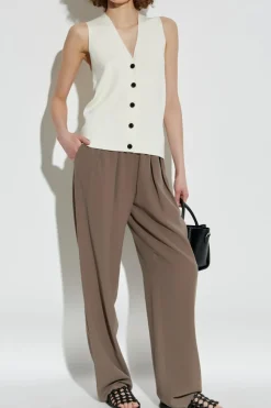 Emporio Armani BRĄZOWY Spodnie z prostymi nogawkami