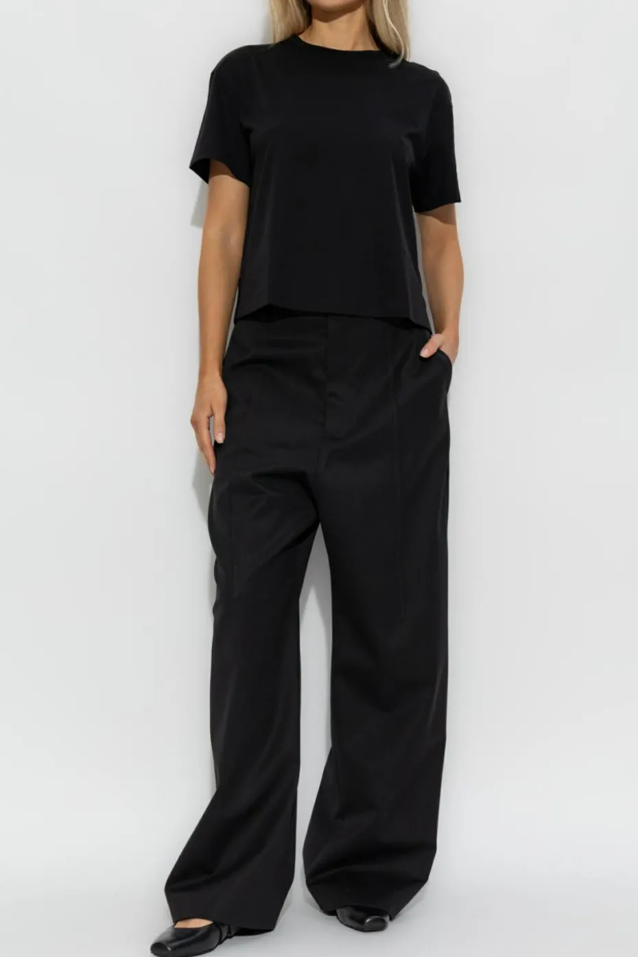 Emporio Armani CZARNY Bawełniany t-shirt